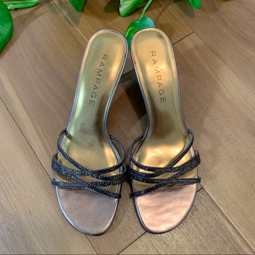 Rampage Sparkly Brown Heels